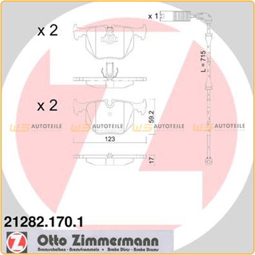 ZIMMERMANN Bremsbeläge Bremsbelagsatz + Wako für BMW X5 E53 3.0-4.8 3.0d hinten