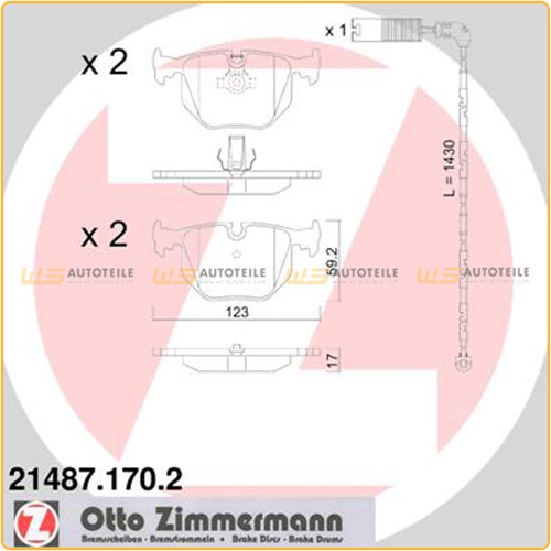 ZIMMERMANN Bremsbeläge Bremsklötze + Wako für BMW E46 M3 Z4 E85 E86 Z4M hinten