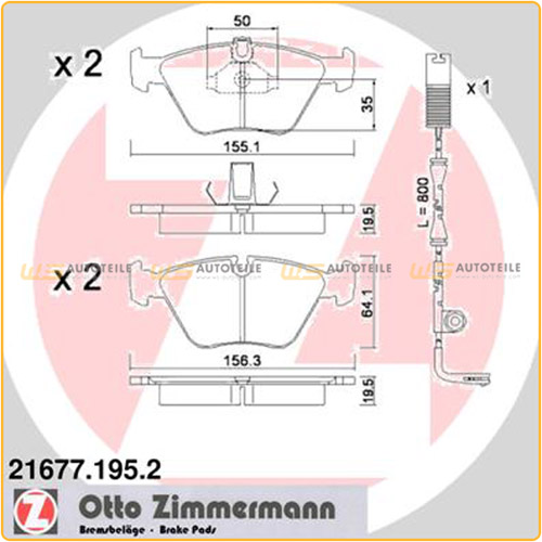 ZIMMERMANN Bremsbeläge Bremsklötze + Wako BMW 5er E39 520-535i 520-530d vorne