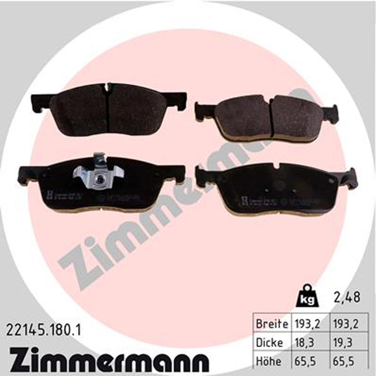 ZIMMERMANN Bremsscheiben + Beläge + Sensor JAGUAR F-Pace X761 XE X760 XF X260 17" vorne