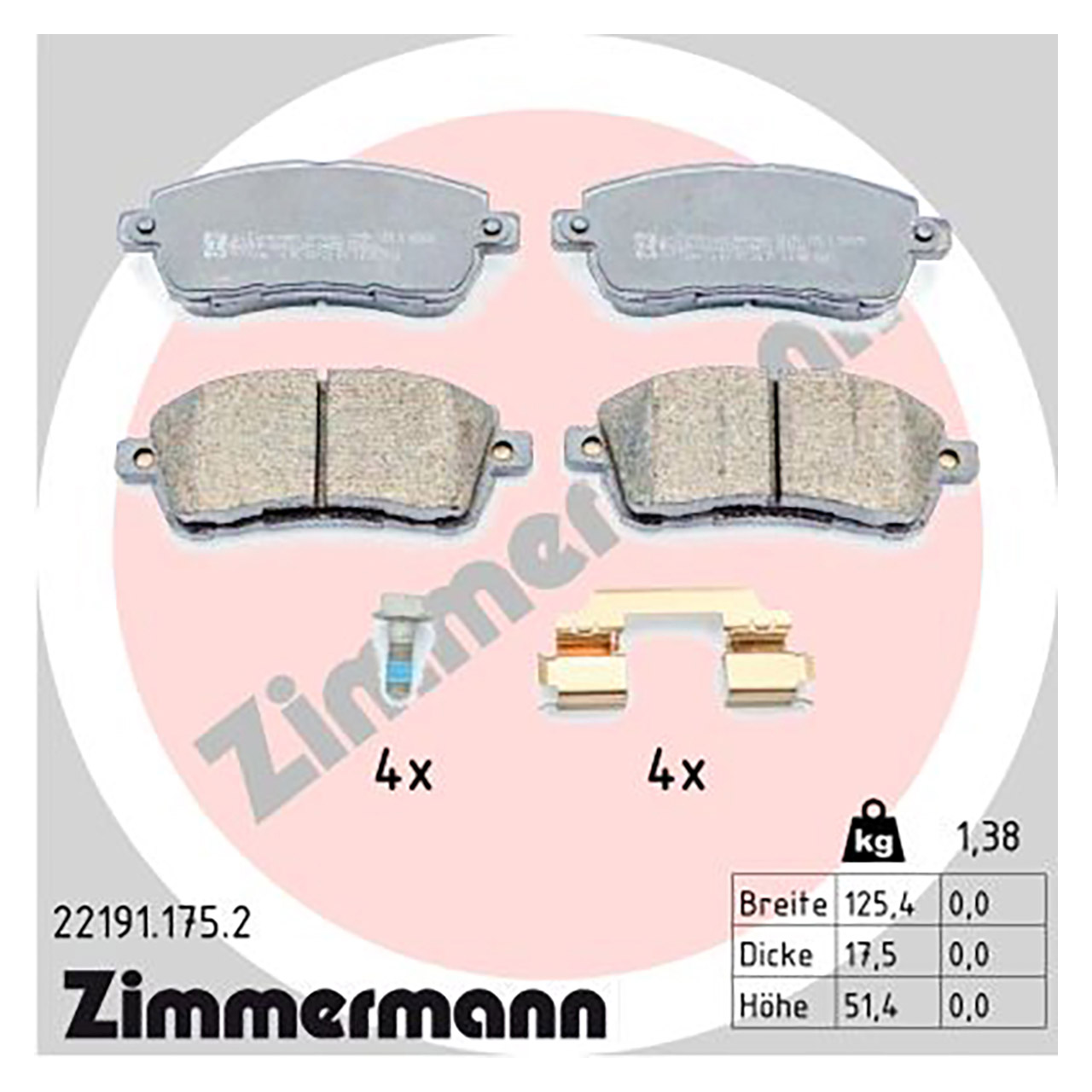 ZIMMERMANN Bremsscheiben + Bremsbeläge FORD Ka+ 3 (UK, FK) 1.2 1.5 70/85 PS vorne