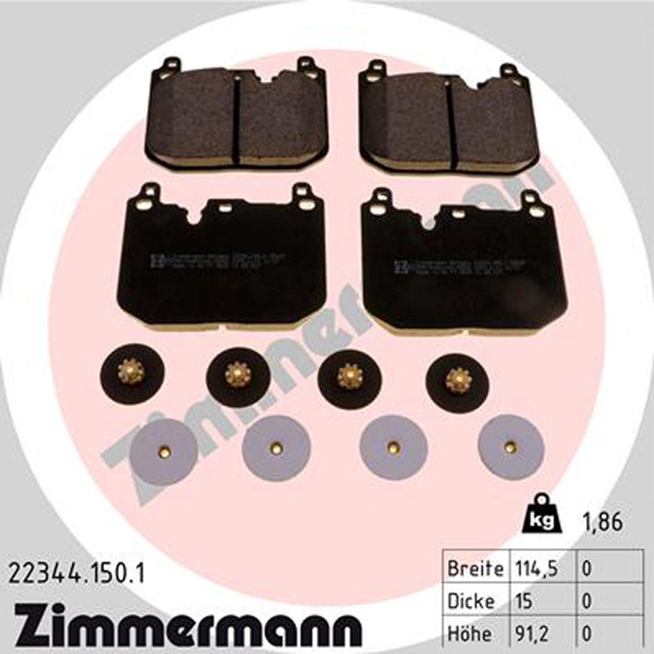 ZIMMERMANN Bremsscheiben + Beläge + Wako MINI Clubman F54 17 Zoll mit JCW-Bremse vorne