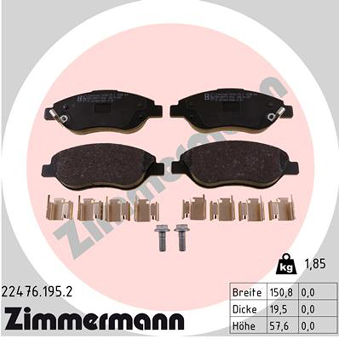 ZIMMERMANN Bremsscheiben + Bremsbeläge + Wako FIAT Tipo (356_) 1.4 1.6 1.6 D vorne