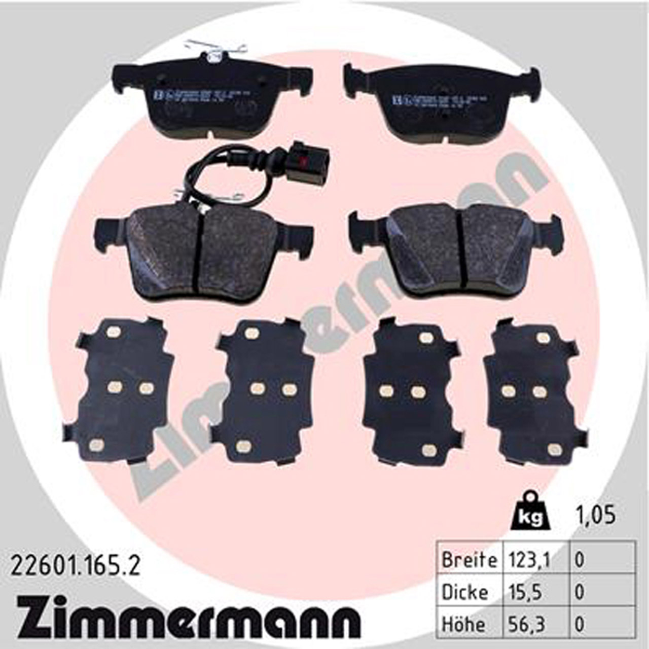 Zimmermann SPORT Bremsscheiben + Beläge AUDI RS3 (8V) TTRS (FV) 367/400 PS hinten