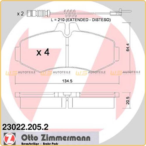 ZIMMERMANN Bremsbeläge Bremsklötze + Wako für Mercedes V-Klasse Vito W638 vorne