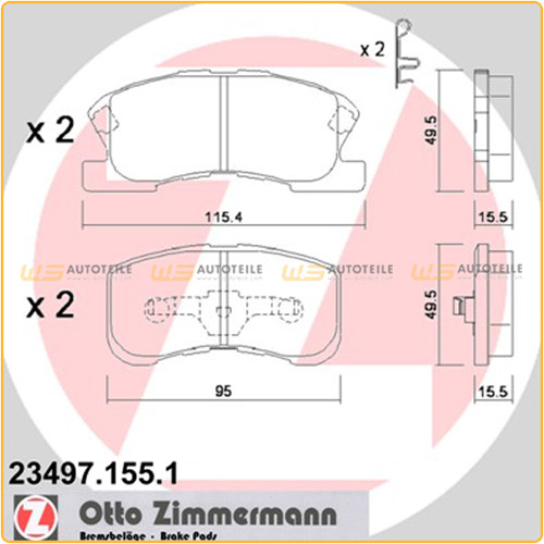 ZIMMERMANN Bremsbeläge Bremsbelagsatz für Daihatsu Sirion (M1) YRV (M2) vorne