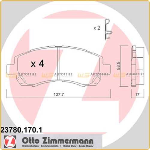 ZIMMERMANN Bremsscheiben + Bremsbeläge SUBARU Impreza Legacy 2 3 14 Zoll vorne