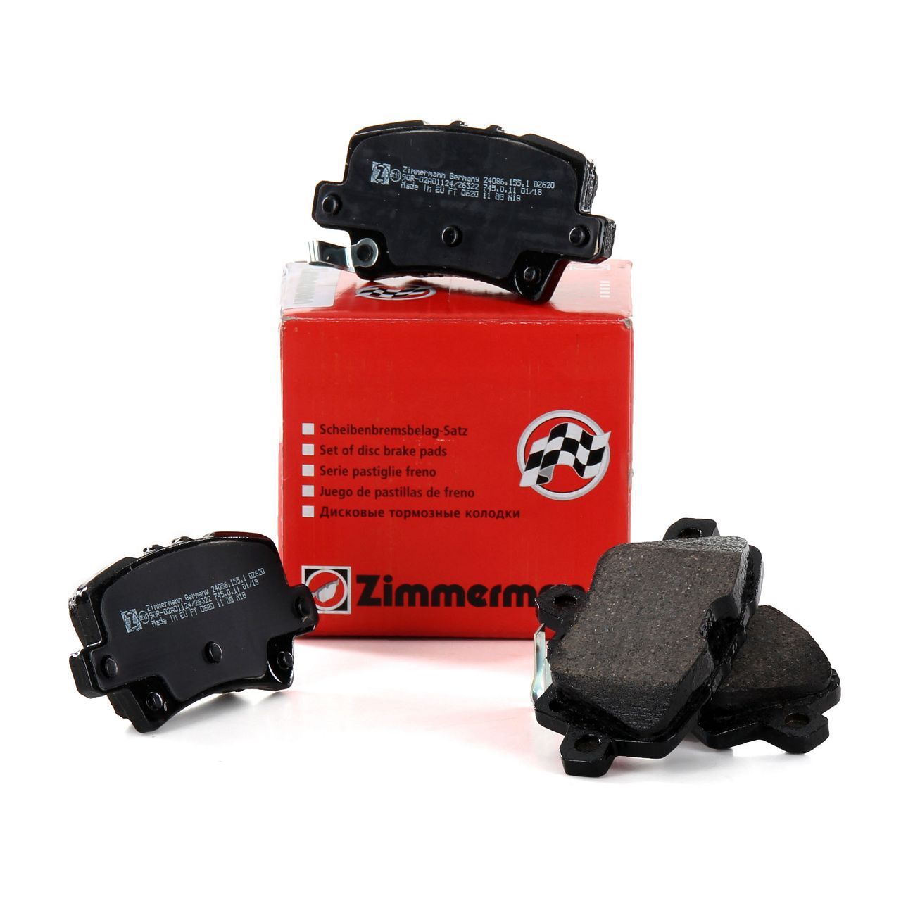 ZIMMERMANN Bremsbel&auml;ge Bremsbelagsatz Bremskl&ouml;tze f&uuml;r Honda Civic VIII IX hinten
