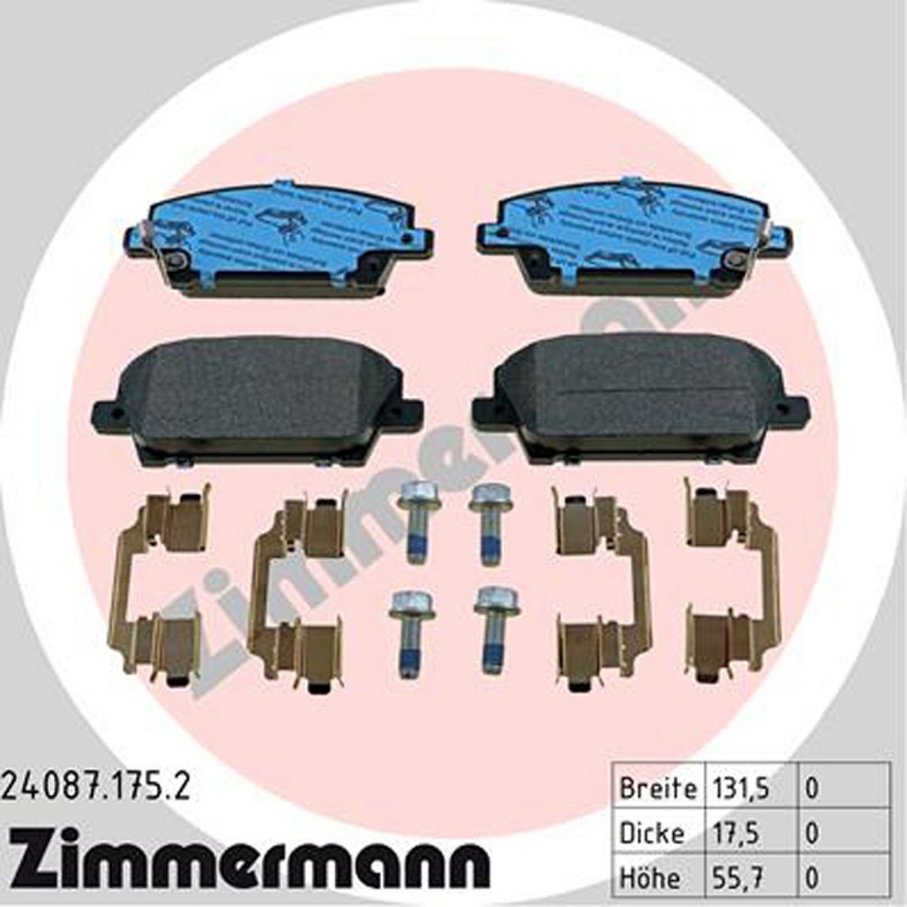 ZIMMERMANN Bremsbeläge Bremsklötze für Honda Civic VIII HB 1.4 1.8 2.2CTDi vorne