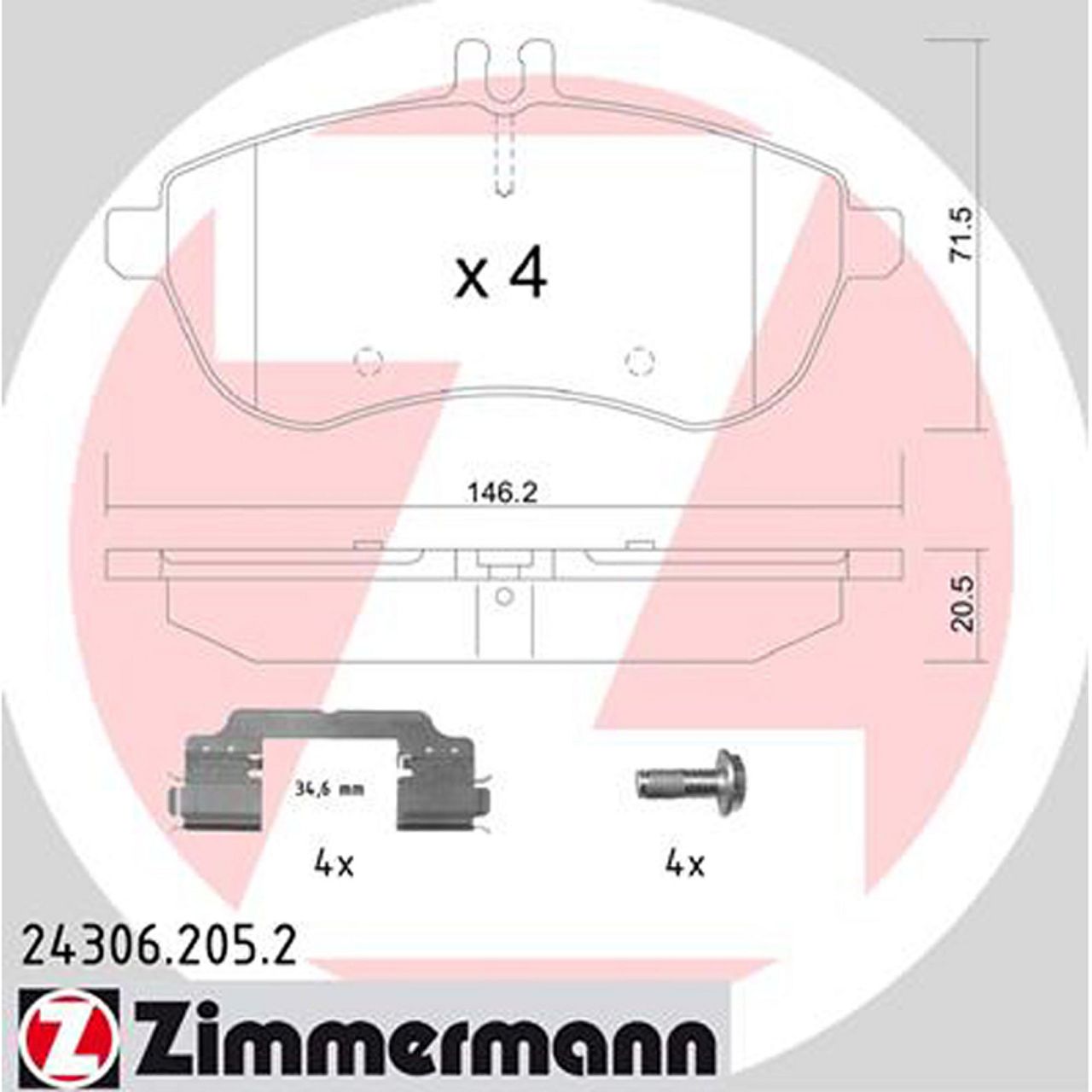 ZIMMERMANN Bremsbeläge Bremsbelagsatz für Mercedes W204 W212 C207 R172 vorne