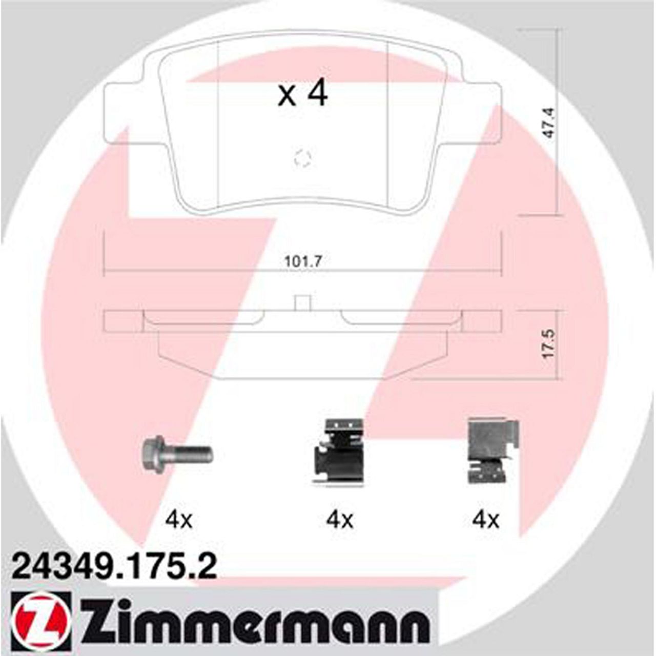 ZIMMERMANN Bremsbeläge Bremsbelagsatz für Fiat Punto (199) Opel Corsa D hinten