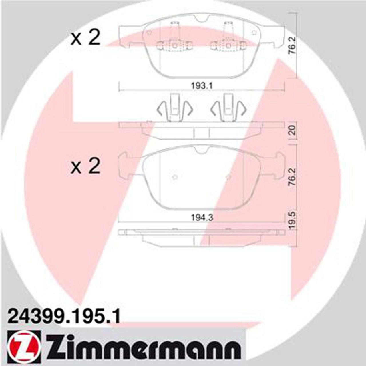 ZIMMERMANN Bremsscheiben + Bremsbeläge VOLVO XC90 I (275) 17 Zoll vorne