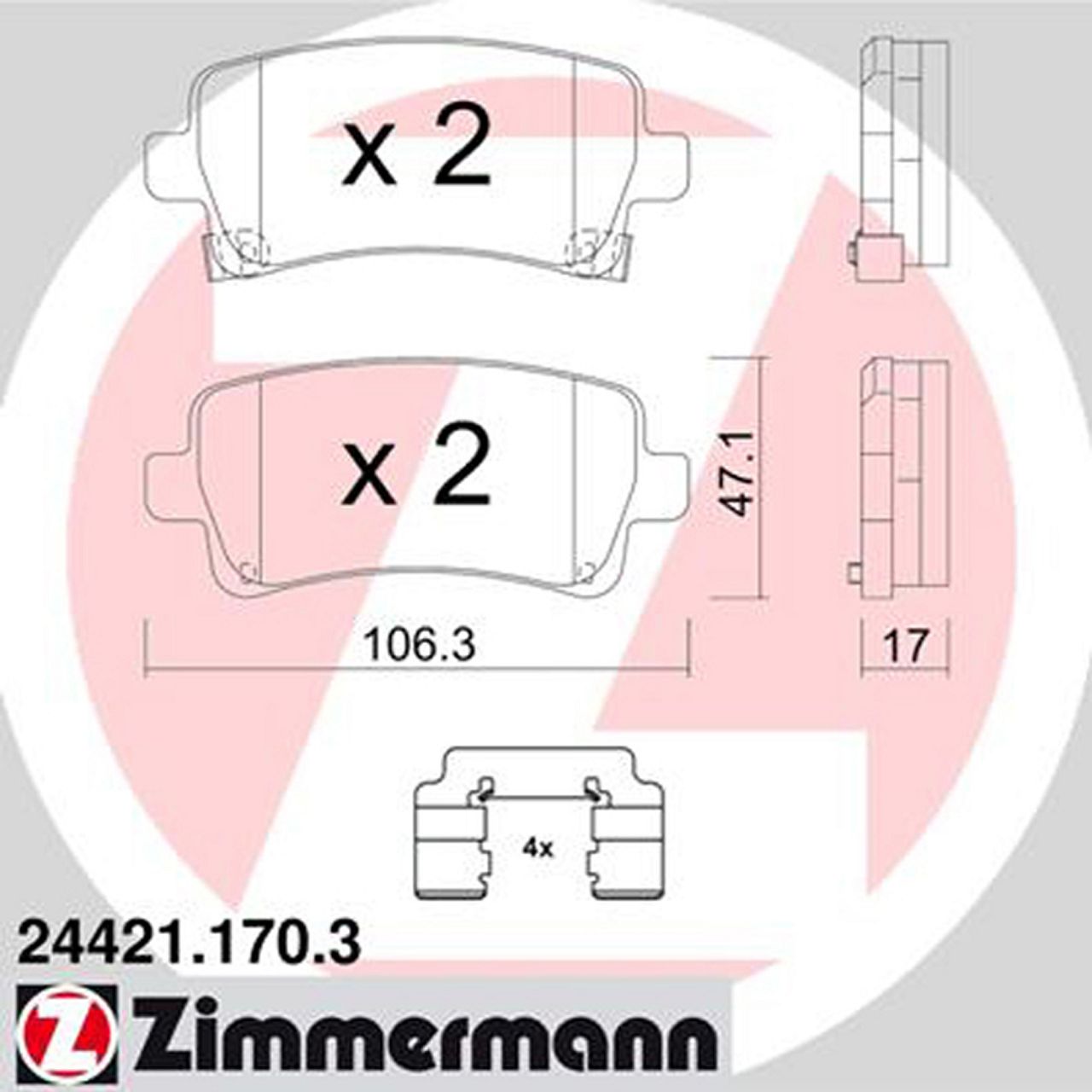 ZIMMERMANN Bremsbeläge Bremsbelagsatz für Opel Insignia POC J61/J62/J64 hinten