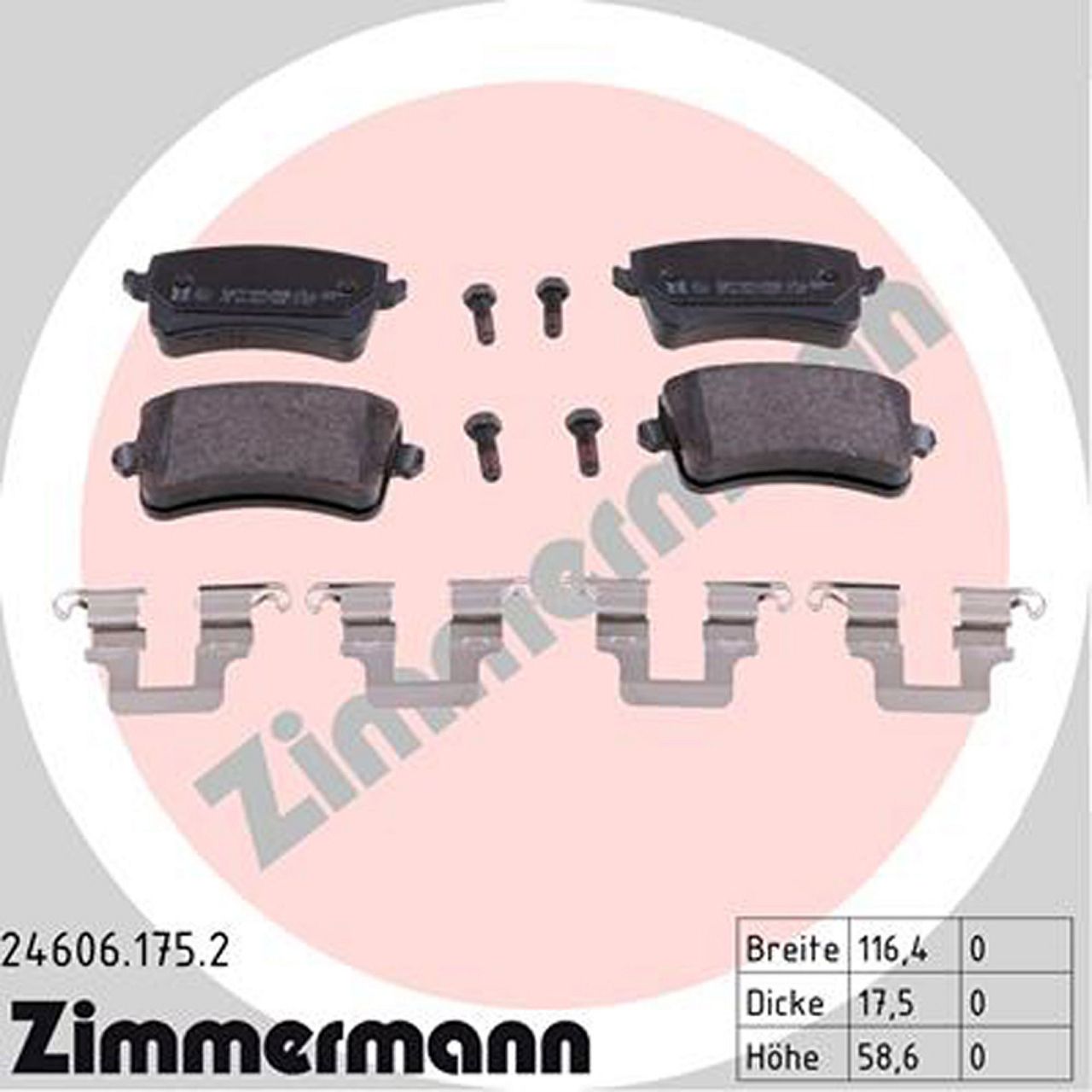 ZIMMERMANN Bremsbeläge Bremsklötze für AUDI A4 (8K B8) A5 (8T 8F) Q5 hinten