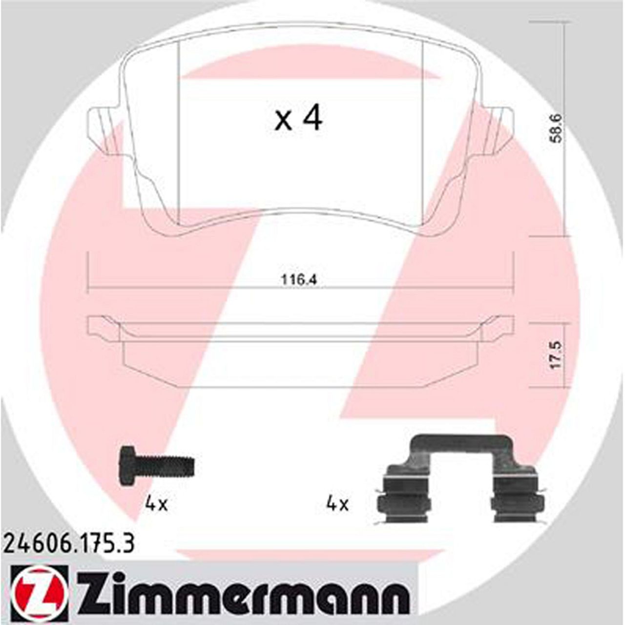 ZIMMERMANN Bremsbeläge Bremsklötze für Audi A4 (8K B8) A5 (8T 8F) Q5 (8R) hinten