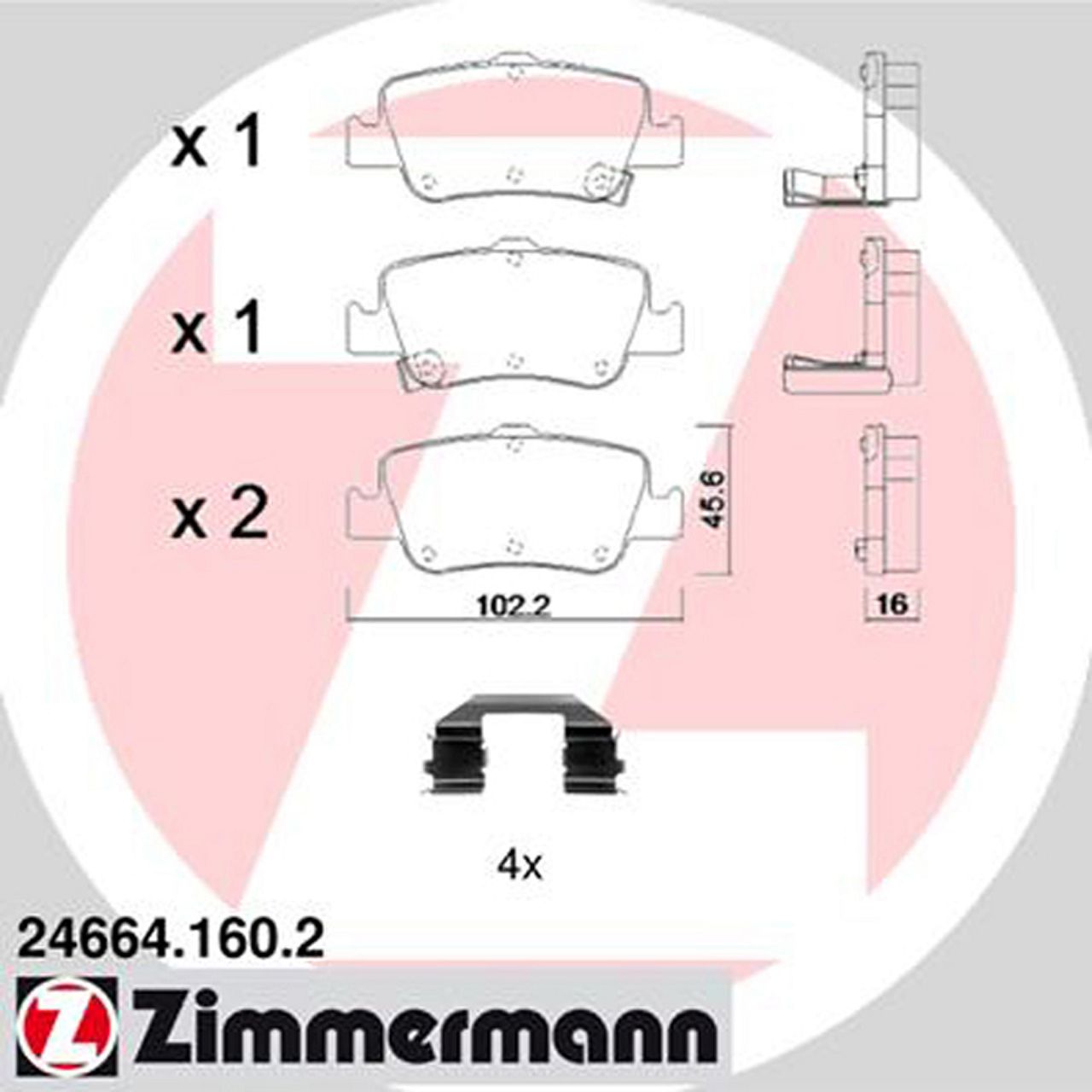 ZIMMERMANN Bremsbeläge TOYOTA Auris (_E15_) (_E18_) Corolla Stufenheck hinten