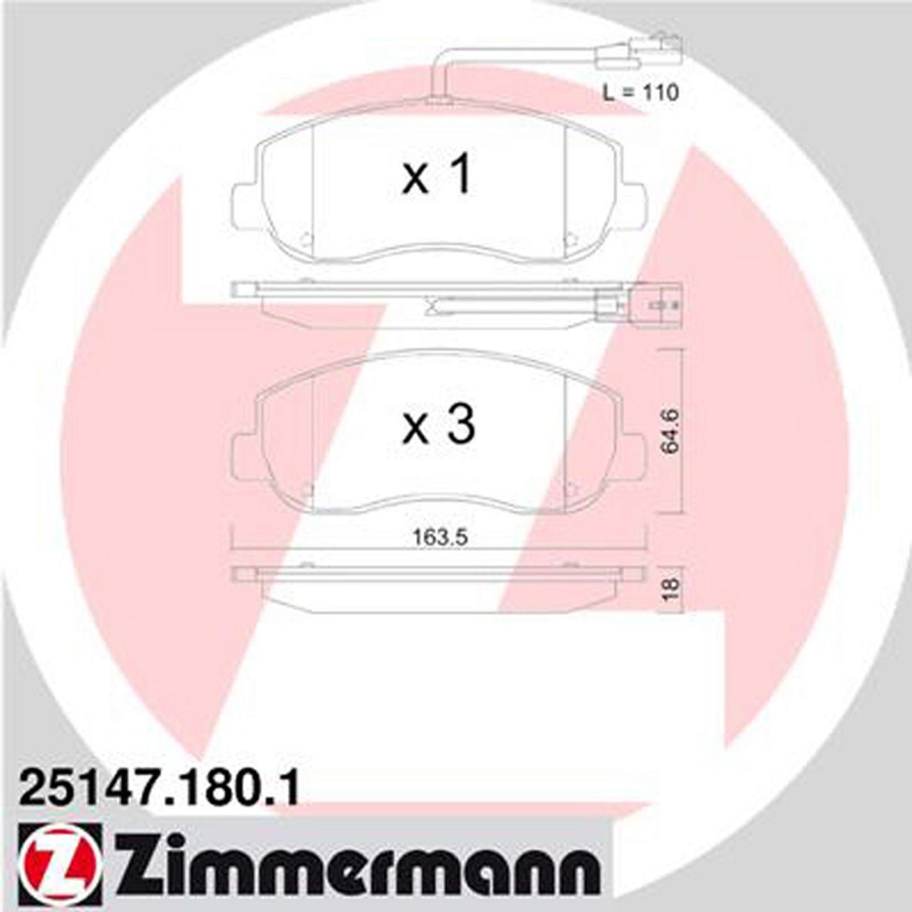 ZIMMERMANN Bremsbeläge Bremsklötze + Wako für Nissan NV400 Opel Movano B vorne