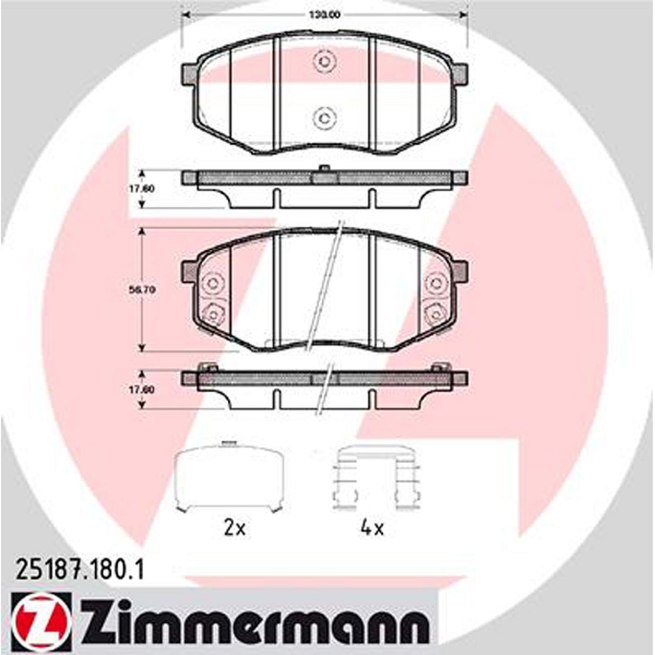 ZIMMERMANN Bremsbeläge Bremsklötze für Hyundai ix20 JC 1.4 1.6 1.4/1.6CRDi vorne