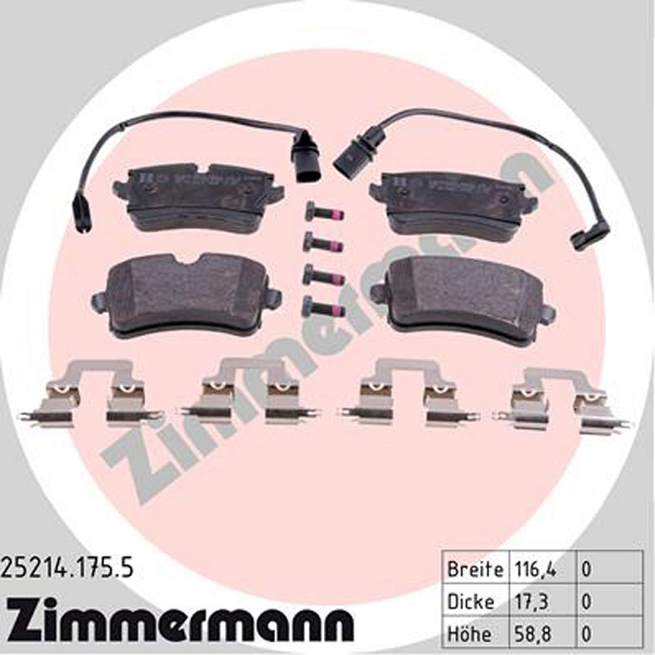 ZIMMERMANN Bremsbeläge Bremsklötze + Wako für Audi A6 (4G C7) A7 (C7) 1KW hinten