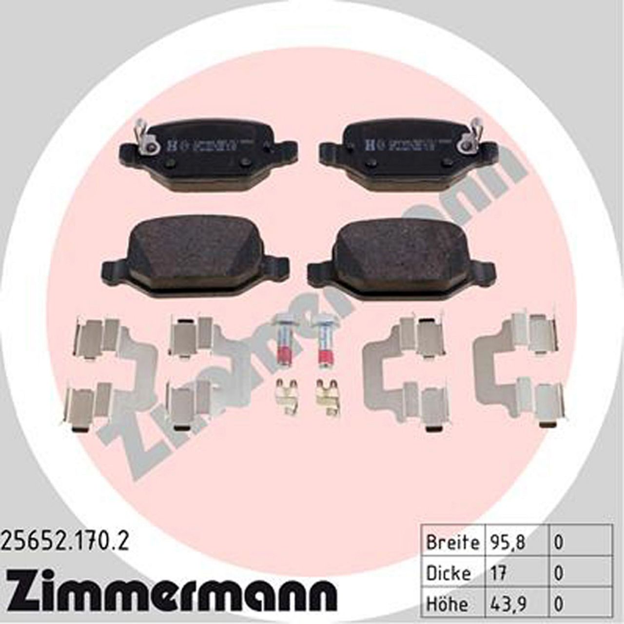 ZIMMERMANN Bremsbeläge Bremsklötze für Fiat 500L ab 09.2012 hinten