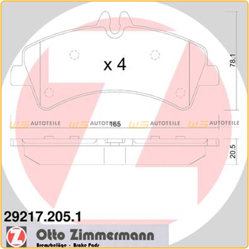 ZIMMERMANN Bremsbeläge MERCEDES Sprinter 4,6-/5,t 906 VW Crafter 2E 2F hinten
