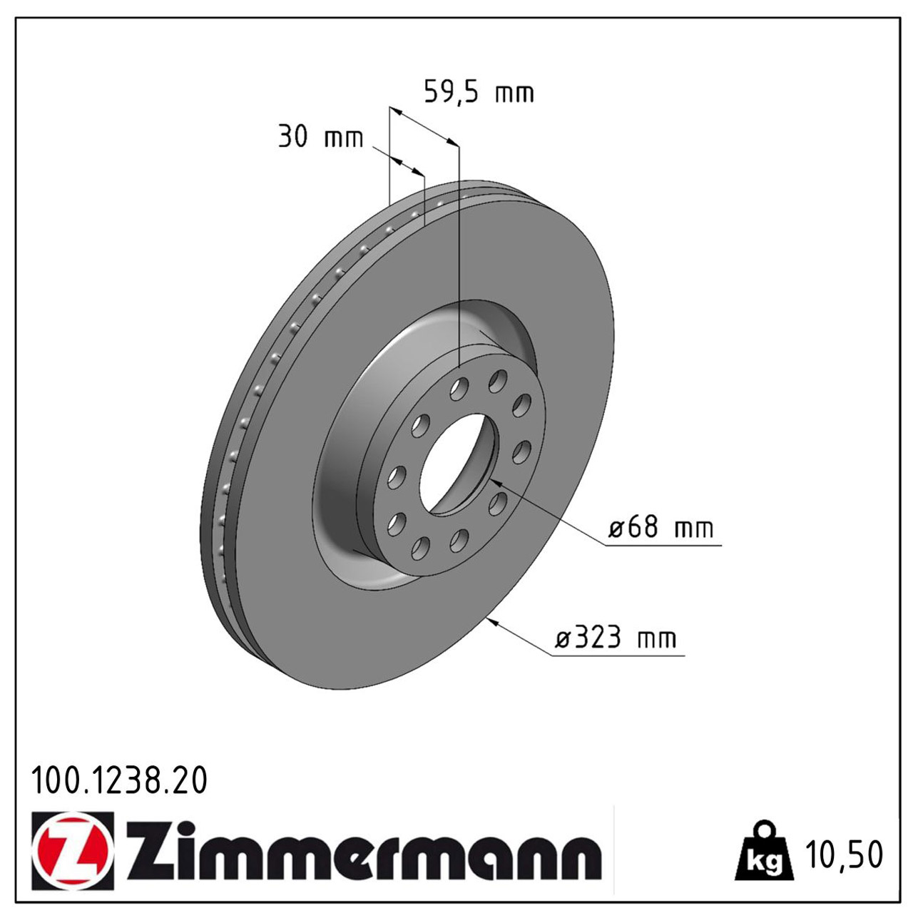 ZIMMERMANN Bremsscheiben für Audi A8 (4D) 2.8-S8quattro 2.8/3.3TDI 1LX vorne