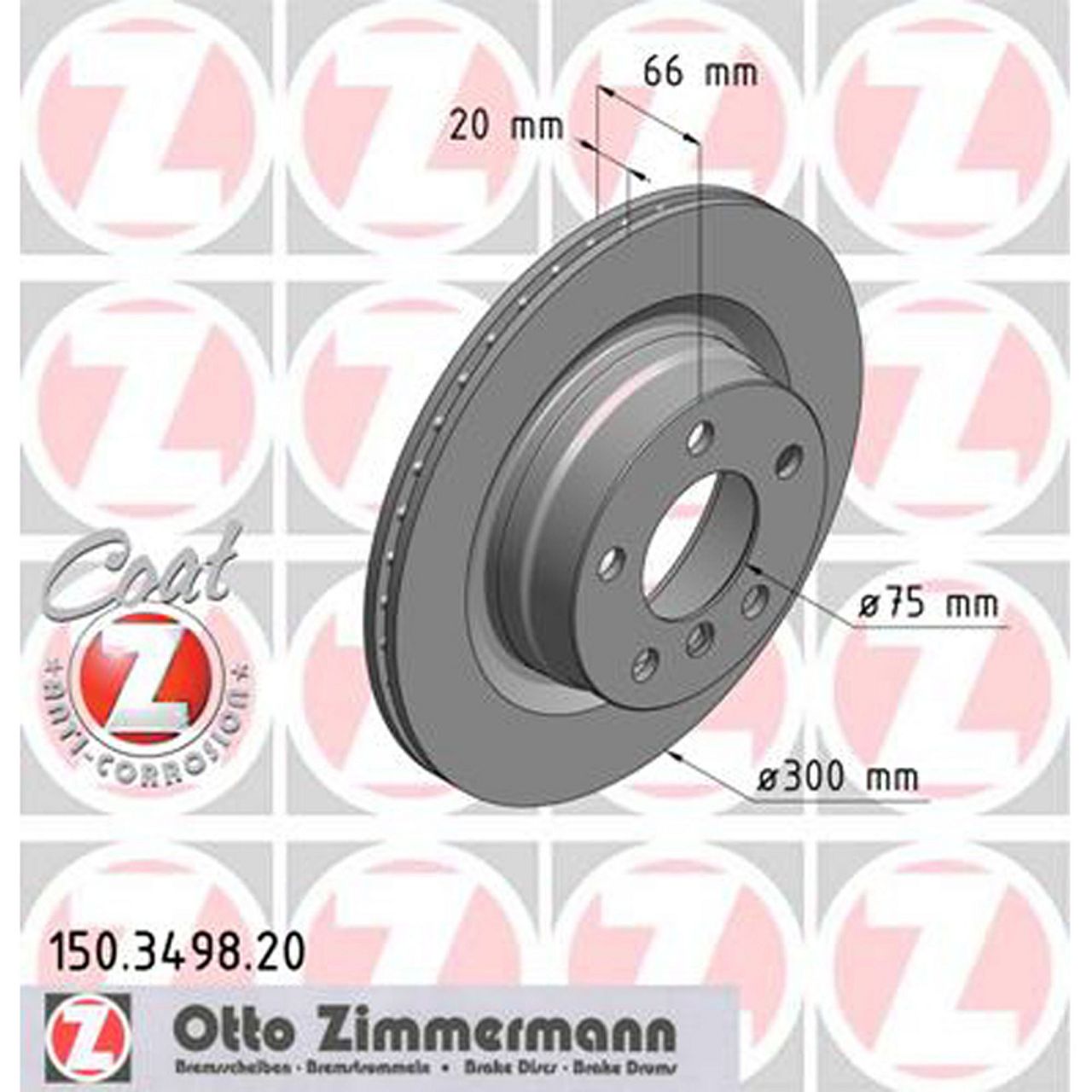 ZIMMERMANN Bremsscheiben für BMW F20 F21 F22 F23 F30 F31 F34 F32 F33 F36 hinten