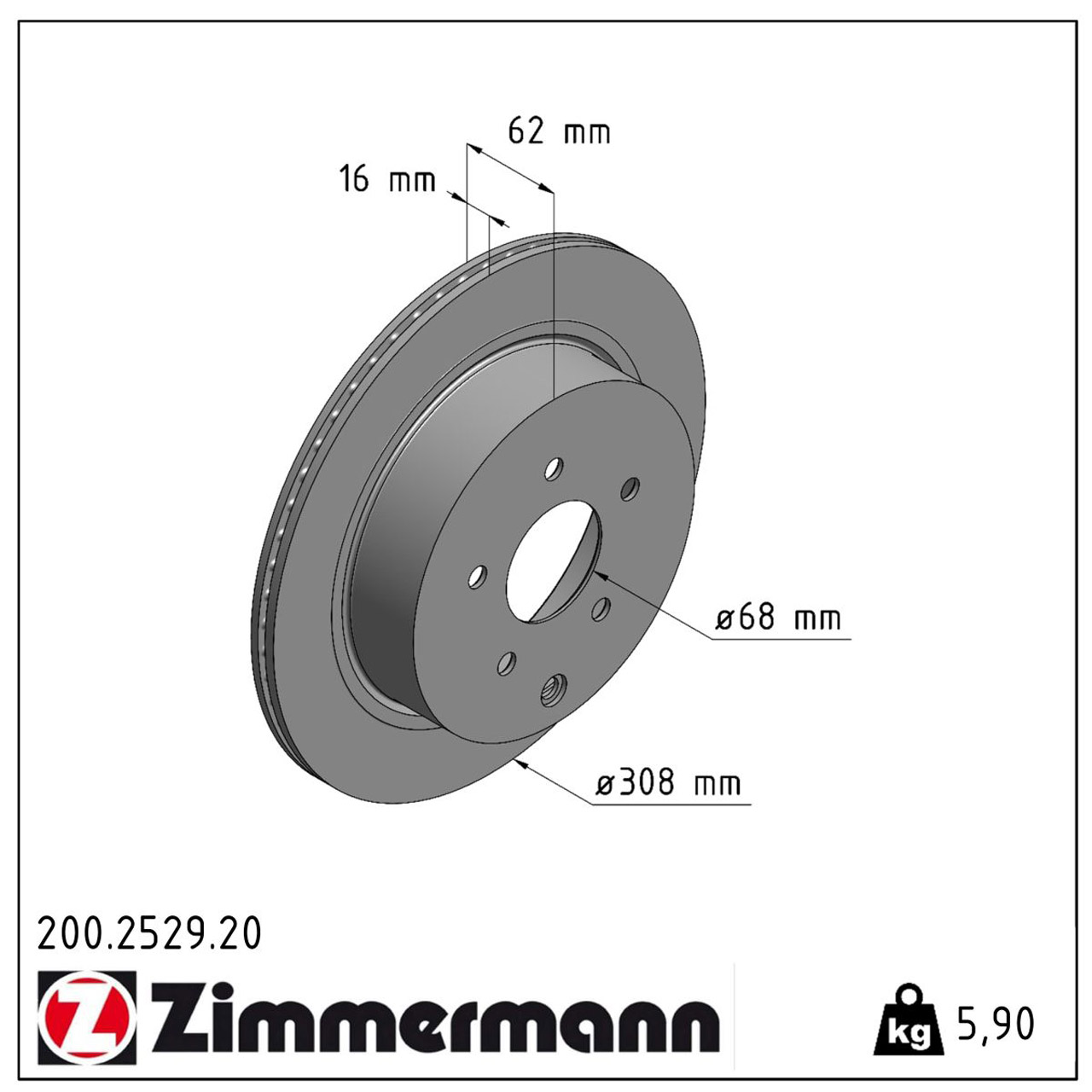 ZIMMERMANN Bremsscheiben für Infiniti FX Nissan Murano (Z50 Z51) 2.5 3.5 hinten