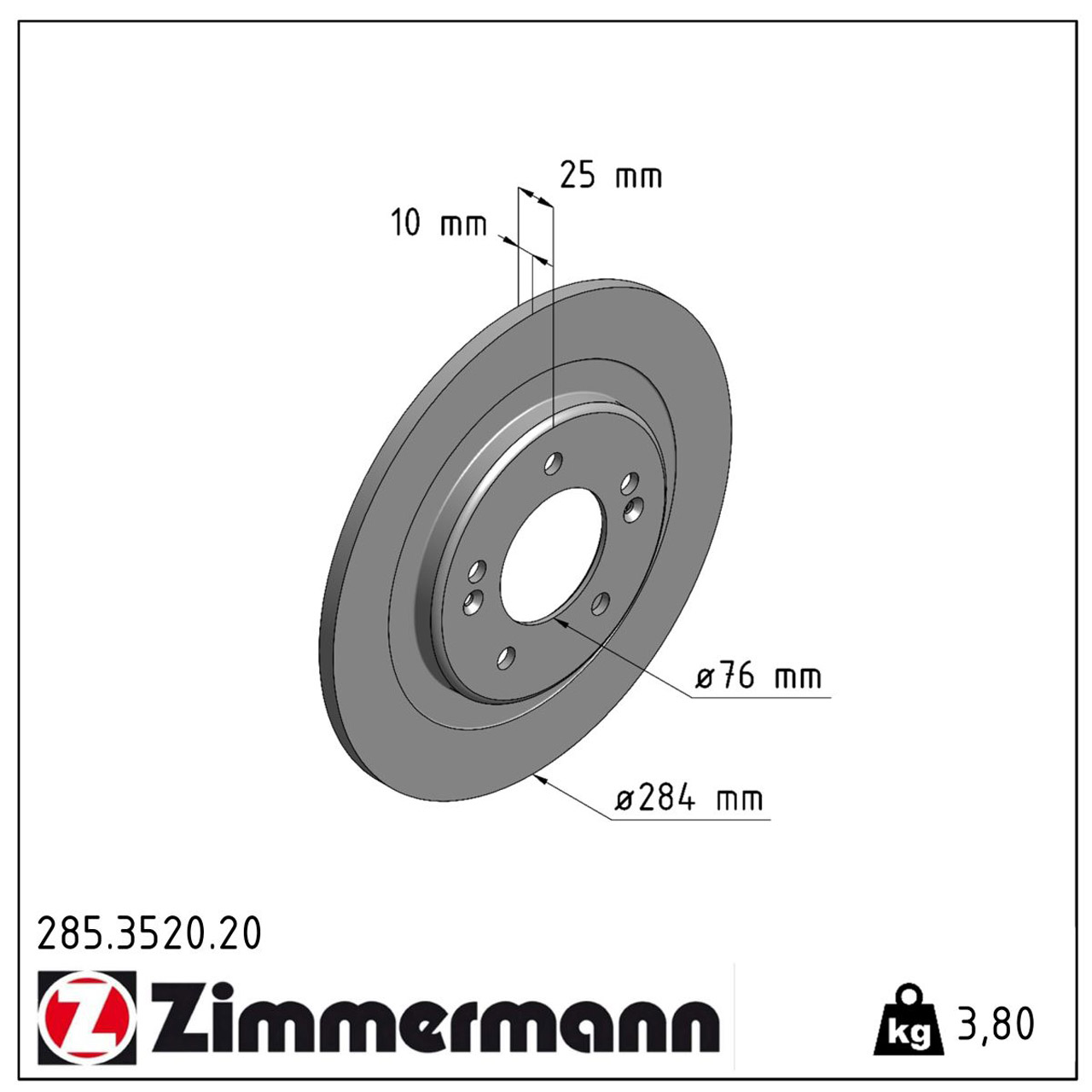 ZIMMERMANN Bremsscheiben für Hyundai i40 (VF) 1.6/.20GDI 1.7CRDi 16 Zoll hinten