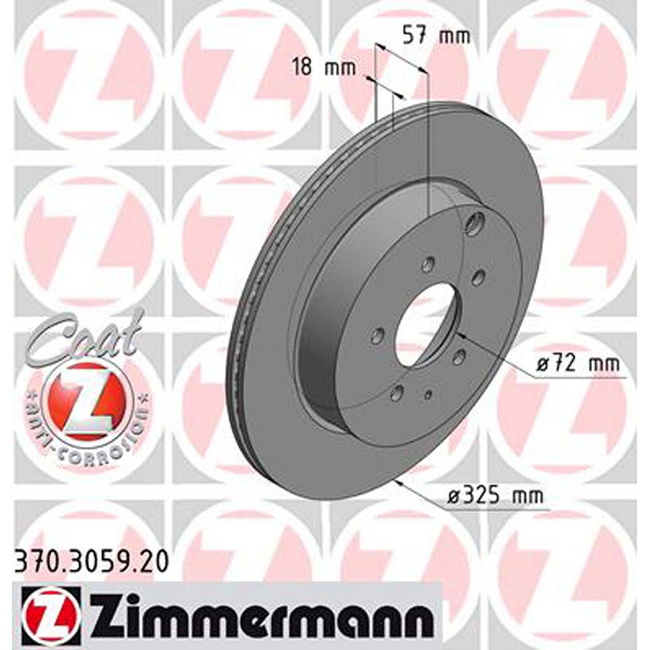 ZIMMERMANN Bremsscheiben für MAZDA CX-7 (ER) 2.2 MZR-CD CX-9 (TB) 3.7 hinten