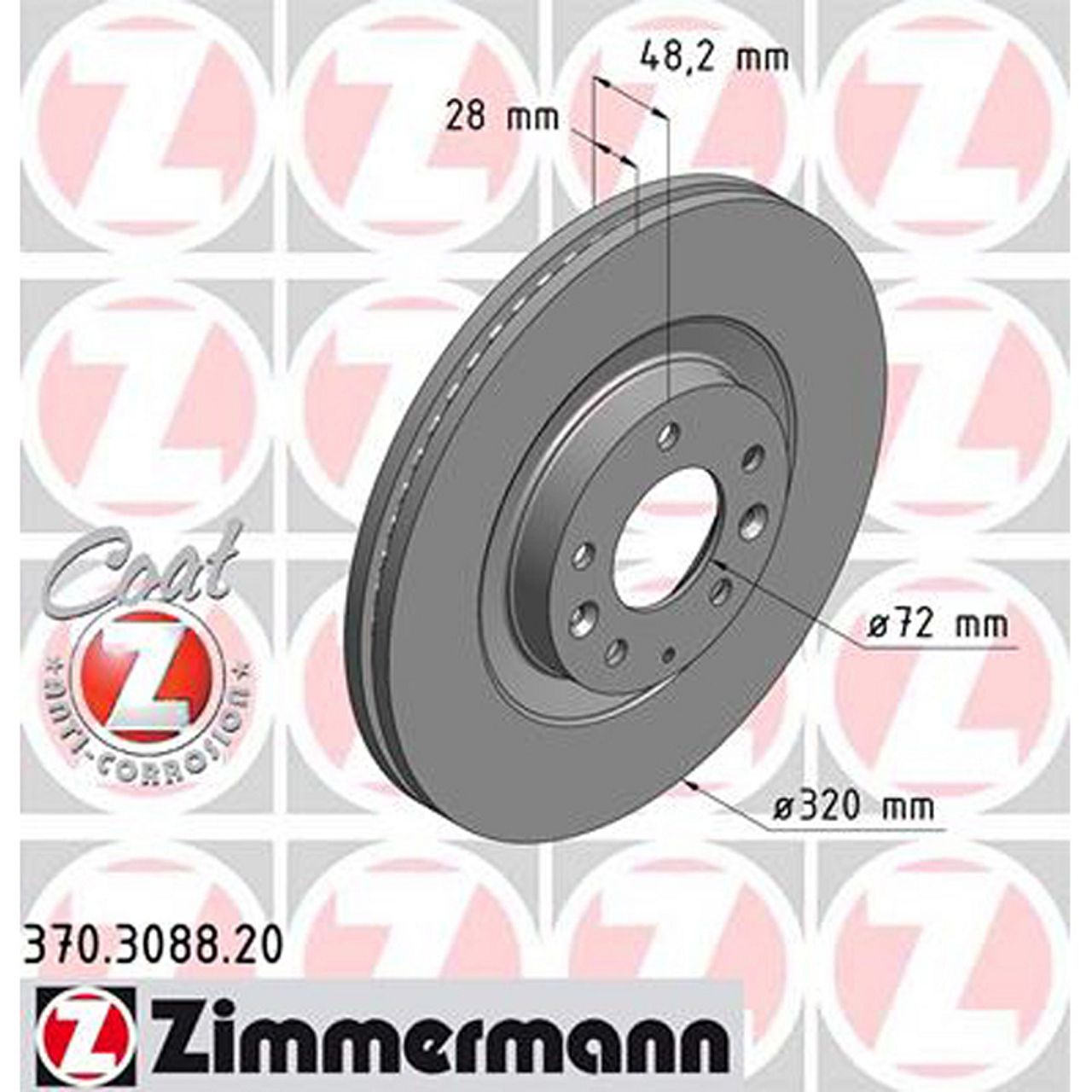ZIMMERMANN Bremsscheiben für Mazda CX-7 (ER) 2.3Turbo CX-9 (TB) 3.5 3.7 vorne