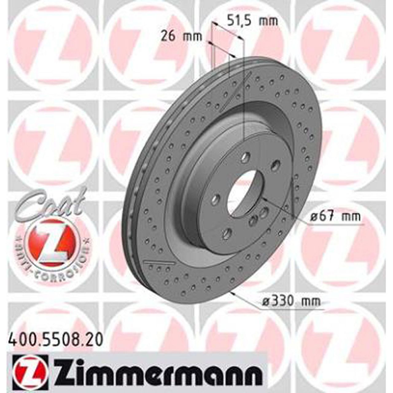 ZIMMERMANN Bremsscheiben + Beläge + Wako MERCEDES W204 S204 C204 C63 AMG hinten