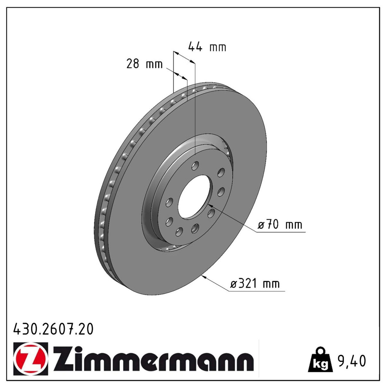 ZIMMERMANN Bremsscheiben für Opel Astra H Zafira B 2.0 Turbo OPC 240/241PS vorne