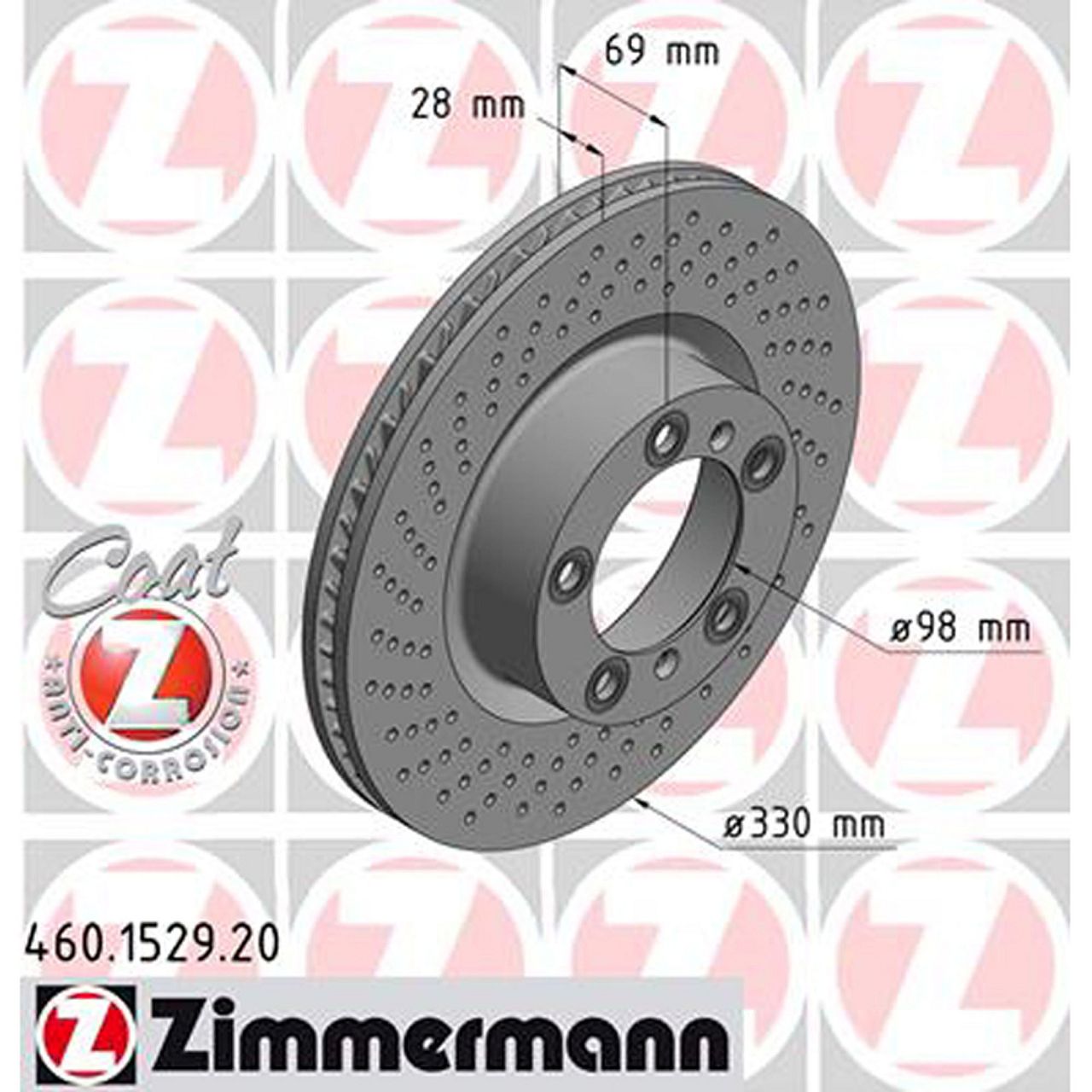 ZIMMERMANN Bremsscheiben + Beläge + Wako PORSCHE 991 3.0/3.4 Carrera vorne