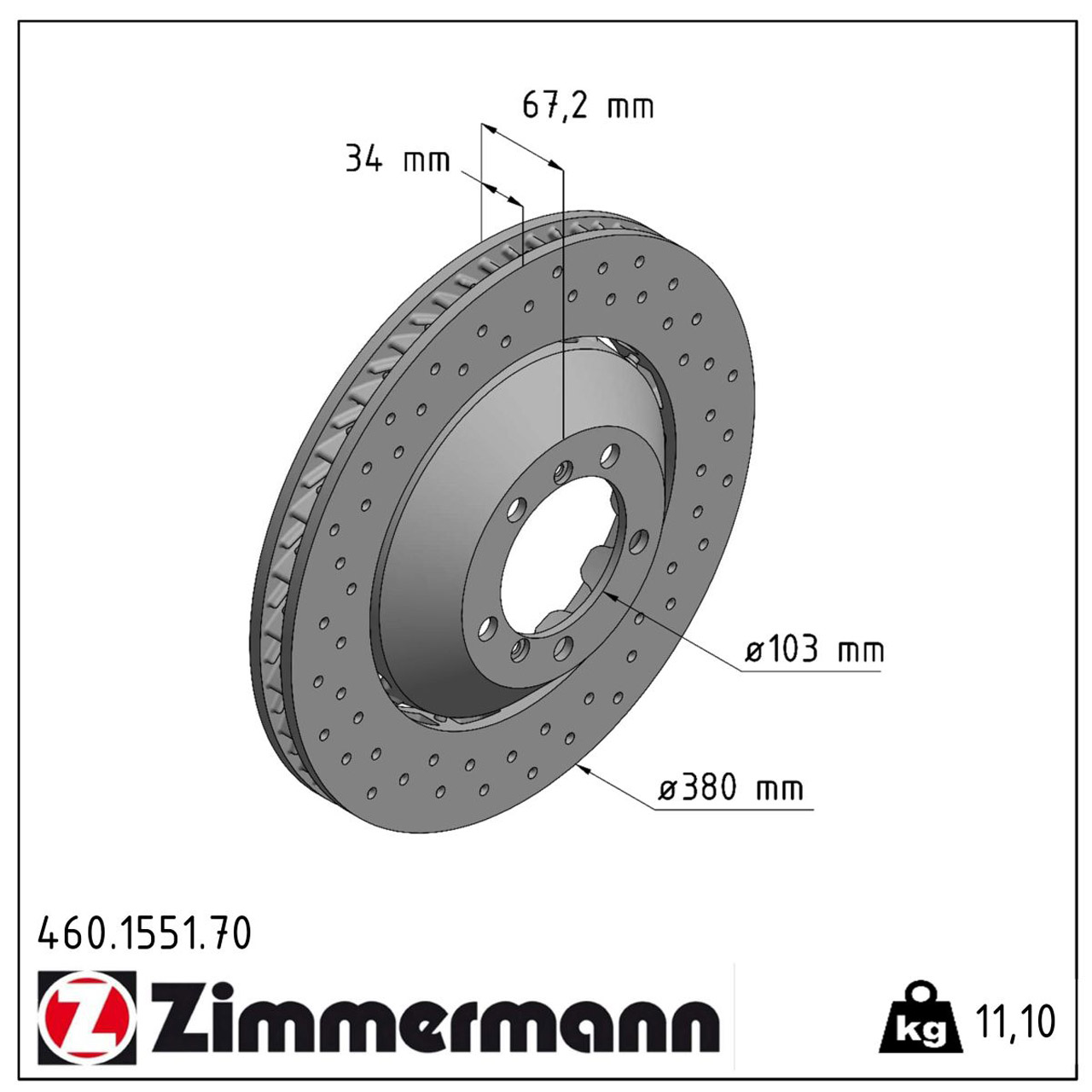 Zimmermann FORMULA Z Bremsscheiben + Beläge + Wako PORSCHE 997 3.8/4.0 GT3 / RS vorne