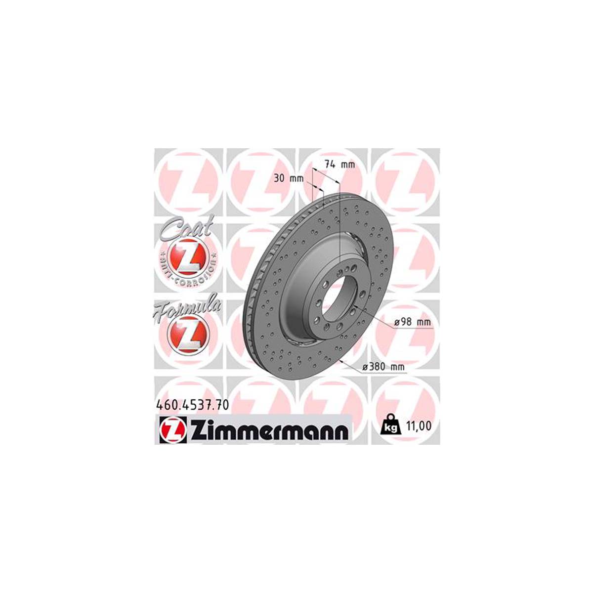 Zimmermann FORMULA Z Bremsscheiben + Beläge PORSCHE Cayman (981) GT4 hinten
