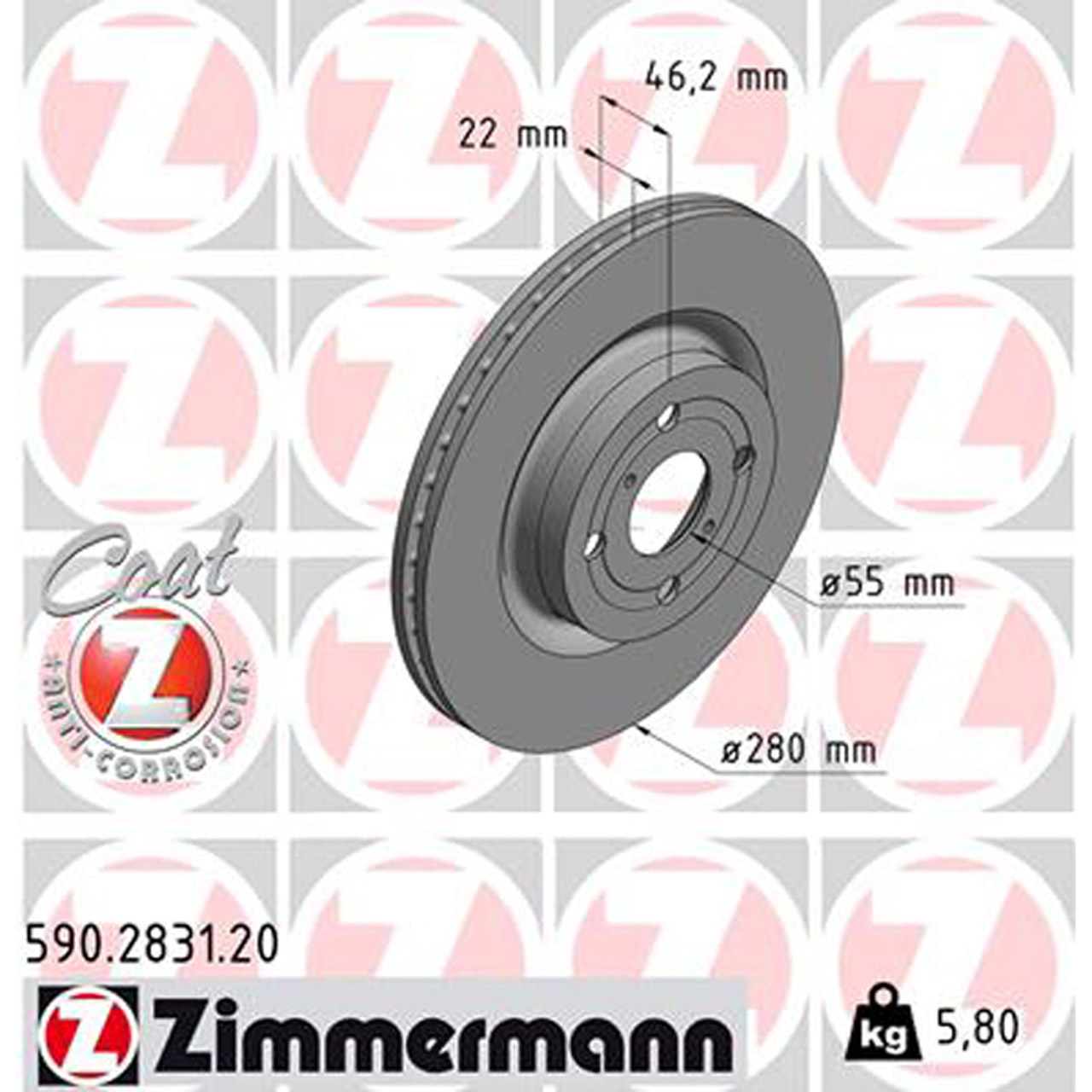 ZIMMERMANN Bremsscheiben für TOYOTA YARIS (_P13_) 1.5/Hybrid 73/75/112 PS vorne