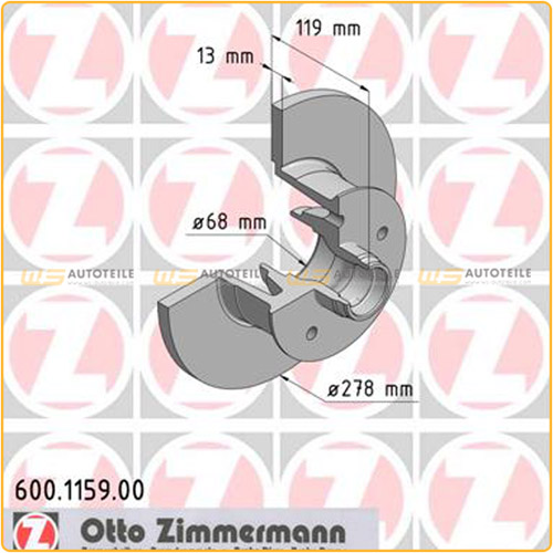 ZIMMERMANN Bremsscheiben Satz VW Transporter Bulli T3 1.6 1.9 2.0 2.1 1.6D/TD vorne