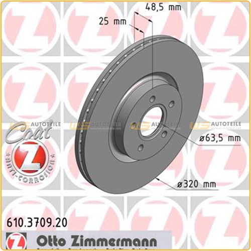 ZIMMERMANN Bremsscheiben + Bremsbeläge FORD Focus 2 MK2 2.5 ST 225 PS vorne