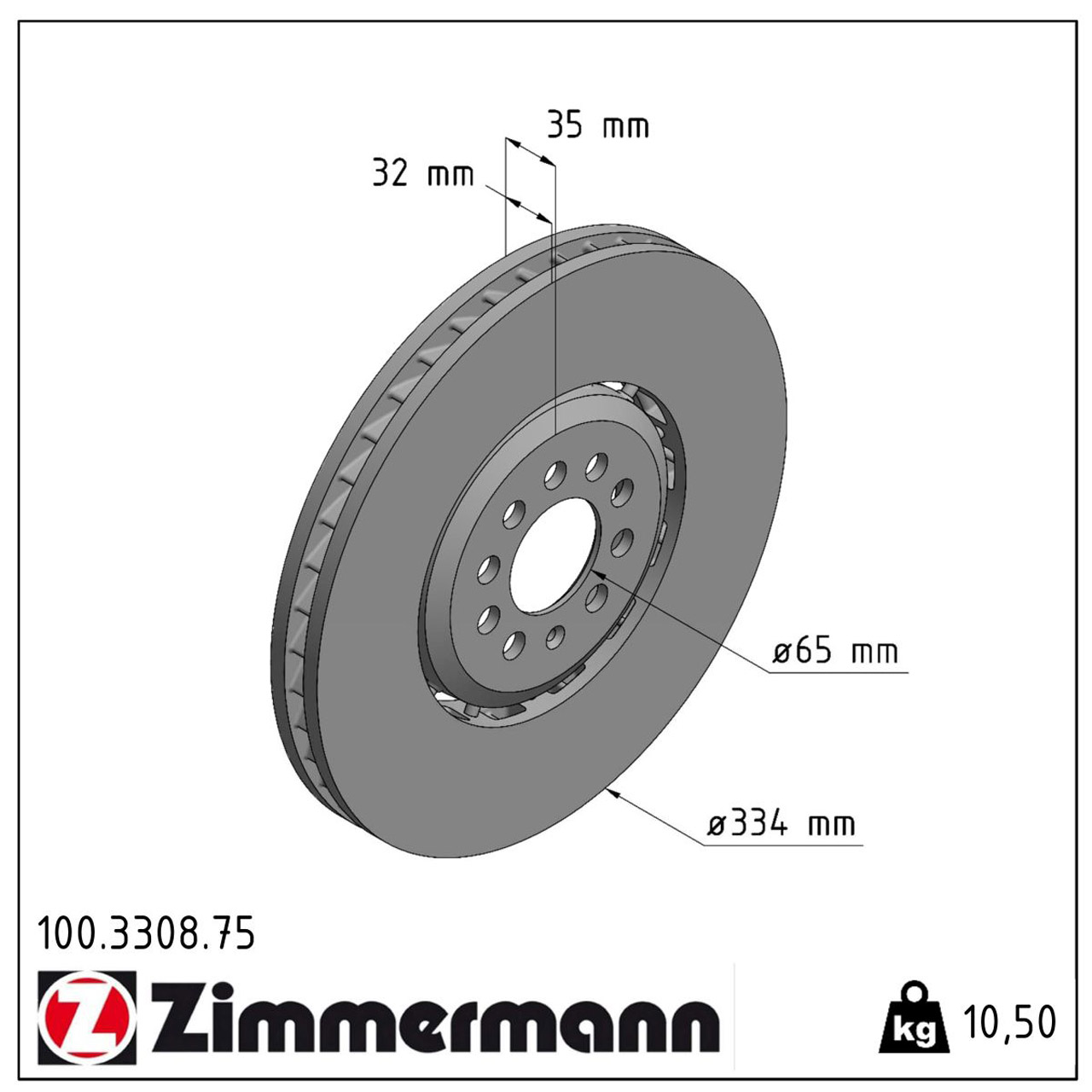 Zimmermann FORMULA Z Bremsscheiben Satz AUDI TT (8N3 8N9) 3.2 VR6 VW Golf 4 R32 vorne