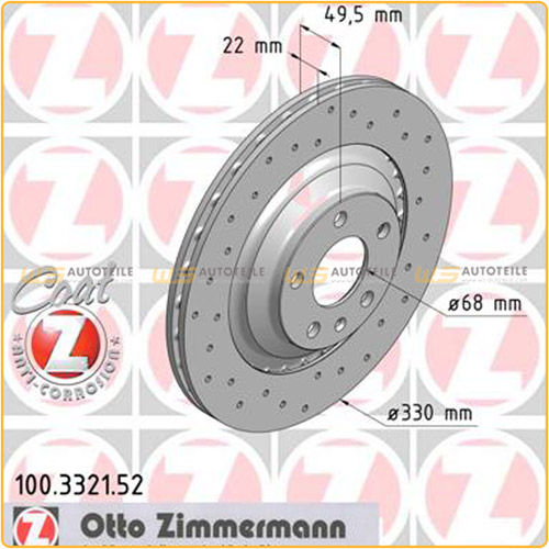 Zimmermann SPORT Bremsscheiben + Beläge AUDI A6 (4F C6) PR-1KW/2EE/2EL hinten