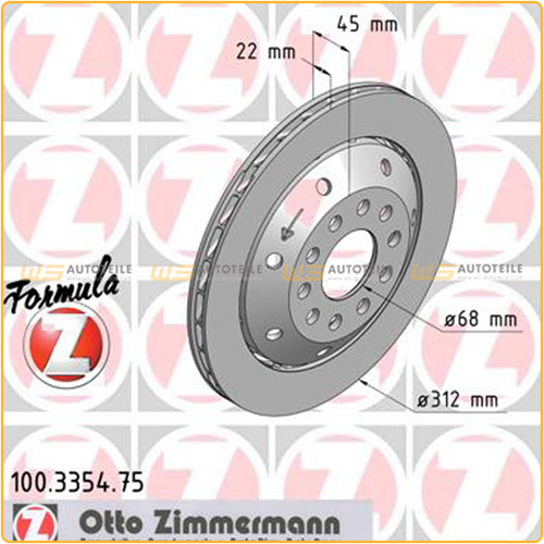 Zimmermann FORMULA Z Bremsscheiben Satz AUDI RS4 Avant (B5) 380 PS hinten