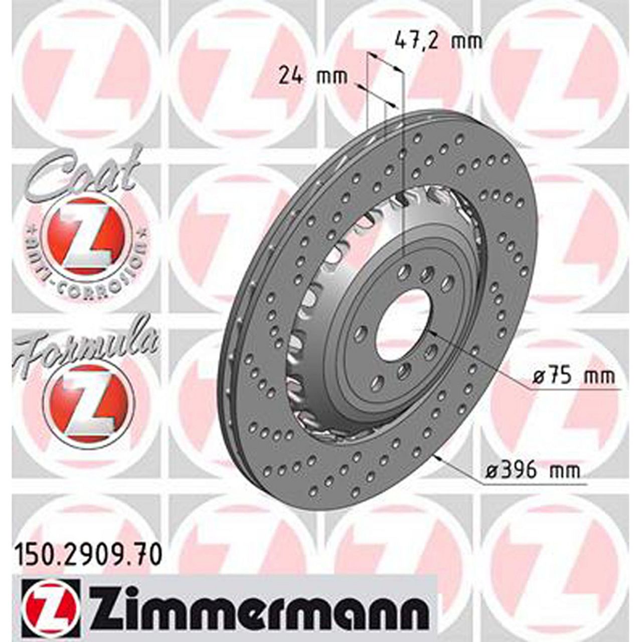 Zimmermann FORMULA Z Bremsscheiben + Beläge + Wako BMW 5er F10 M5 6er F12/13/06 M6 hinten