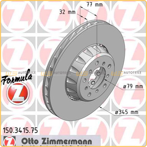 Zimmermann FORMULA Z Bremsscheiben + Beläge + Wako BMW 5er E39 M5 400 PS vorne