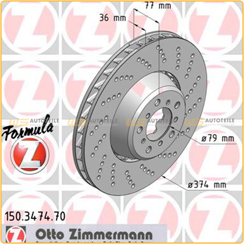Zimmermann FORMULA Z Bremsscheiben Satz BMW 5er E60 E61 M5 6er E63 E64 M6 vorne