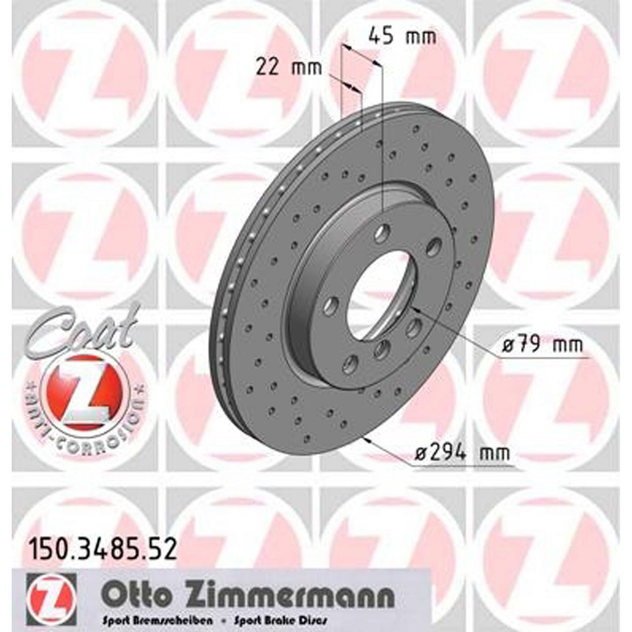 Zimmermann SPORT Bremsscheiben + Beläge + Wako MINI R60 R61 One / Cooper vorne