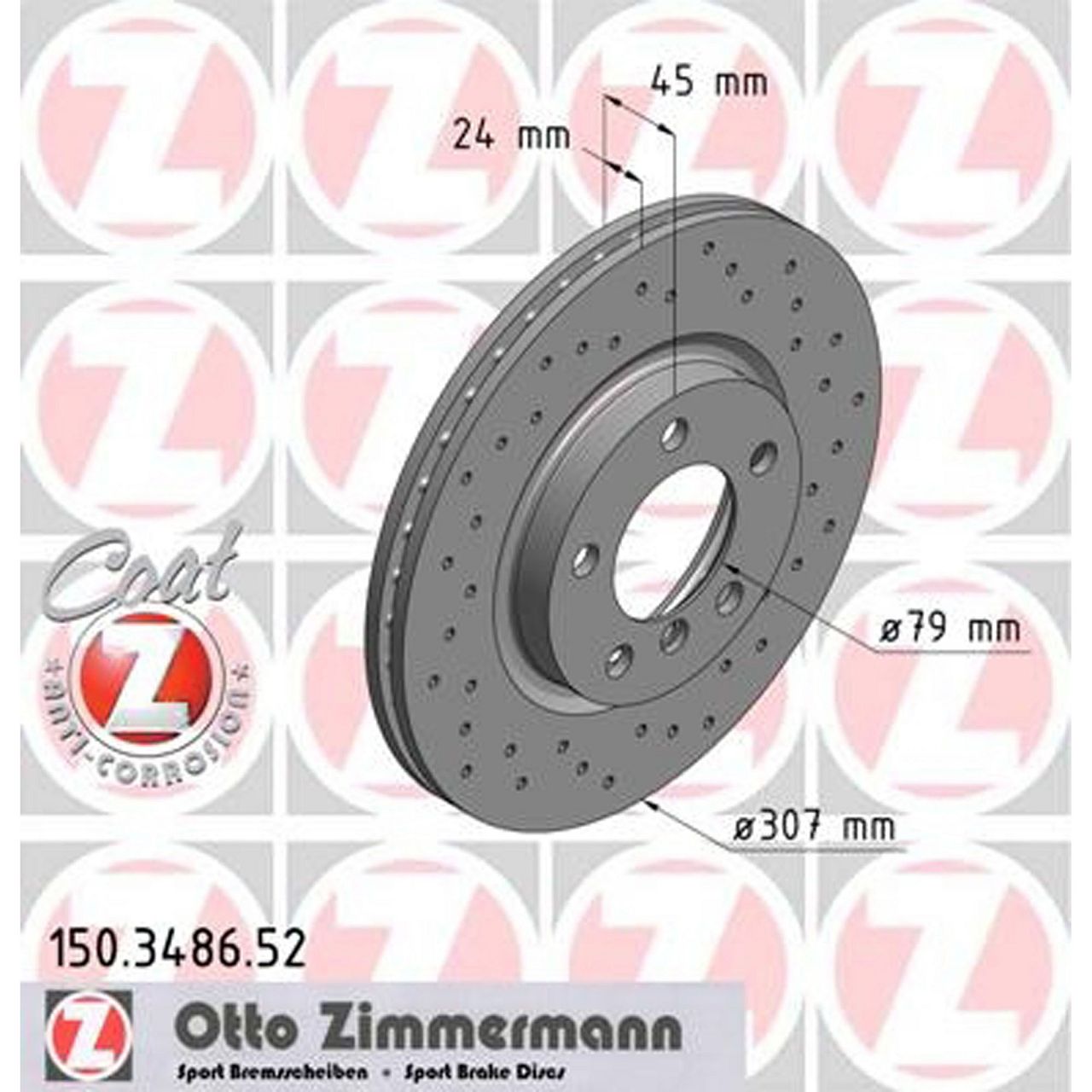 Zimmermann SPORT Bremsscheiben + Beläge + Wako MINI R60 R61 Cooper S / Works vorne