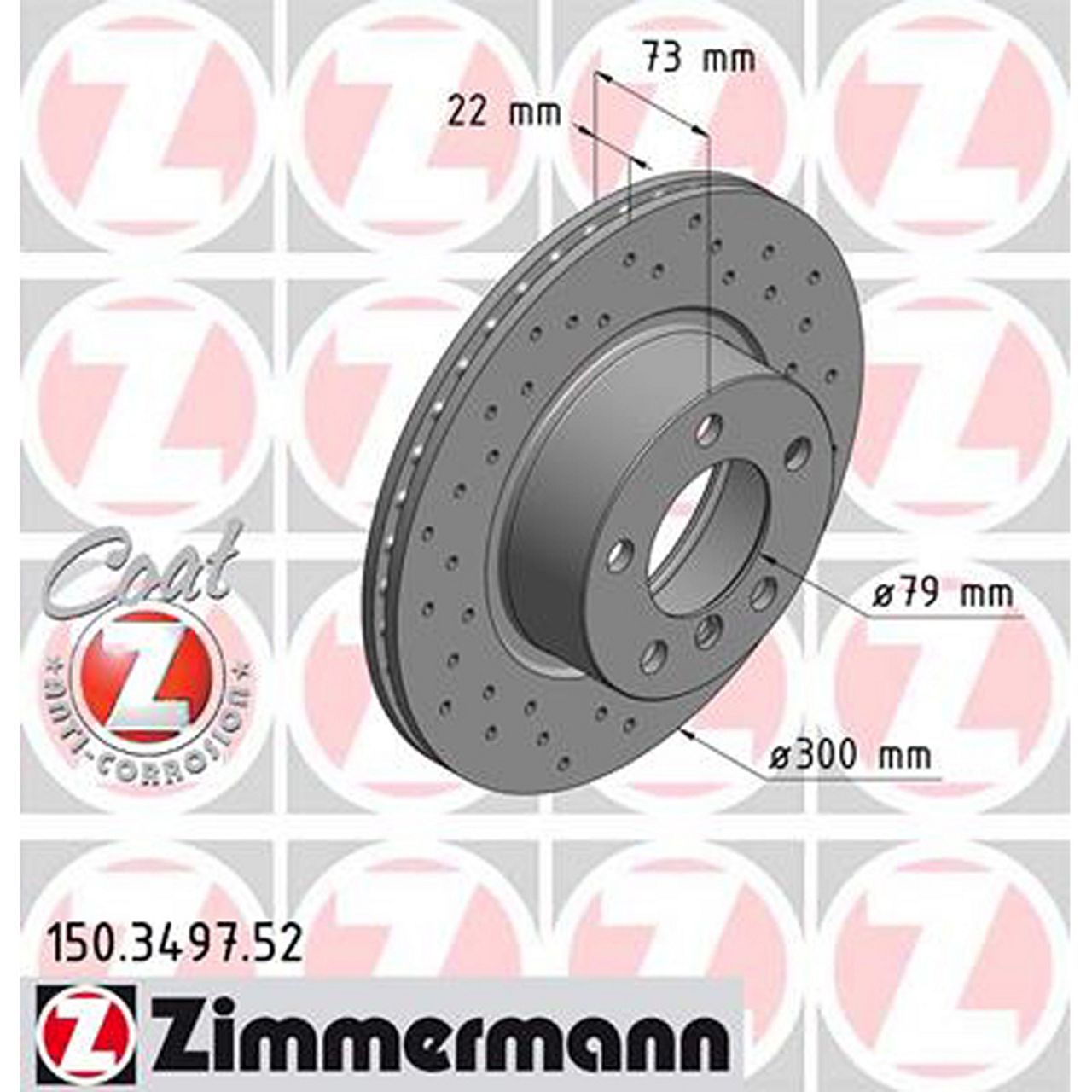 Zimmermann SPORT Bremsscheiben 300mm 150.3497.52 für BMW 1er 3er 4er vorne