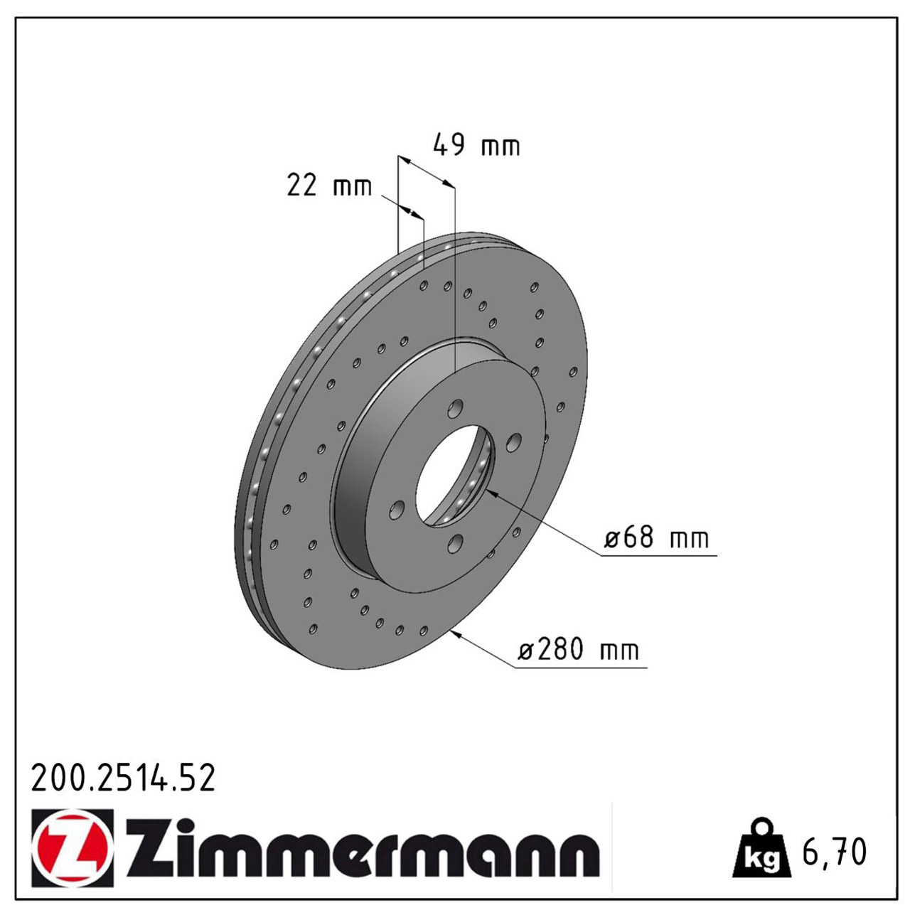 Zimmermann SPORT Bremsscheiben für Nissan 200SX Almera N16 Primera P11 vorne
