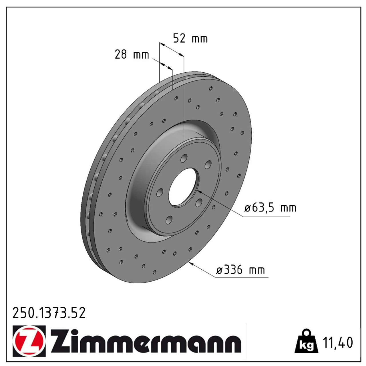 Zimmermann SPORT Bremsscheiben Satz FORD Focus 2 MK2 2.5 RS / 500 305/350 PS vorne